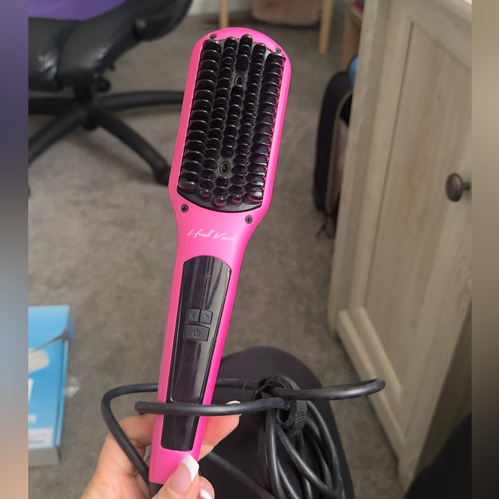 Pink Hair Straightening Brush